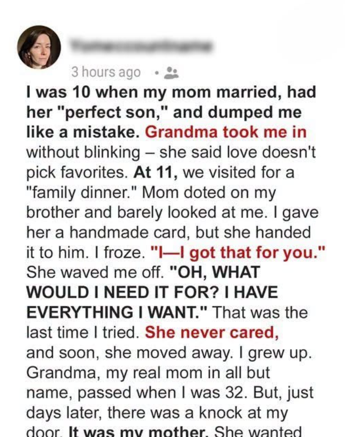 My Mother Abandoned 10-Year-Old Me to Raise Her ‘Perfect Son’ — but My Grandma Made Her Pay for It