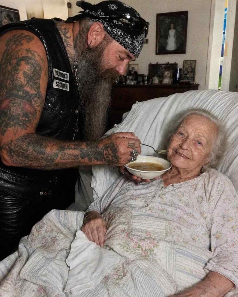 My 81Year Old Mother Hired a Heavily Tattooed Biker as Her Caregiver  ** When I Found Out Why, My Knees Gave Out Right There